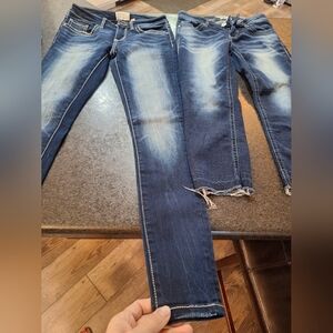 BKE Men's Dark Blue Skinny Jeans with Faded Whiskering